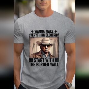 Mens Trump border wall Tee! SZ. 1X